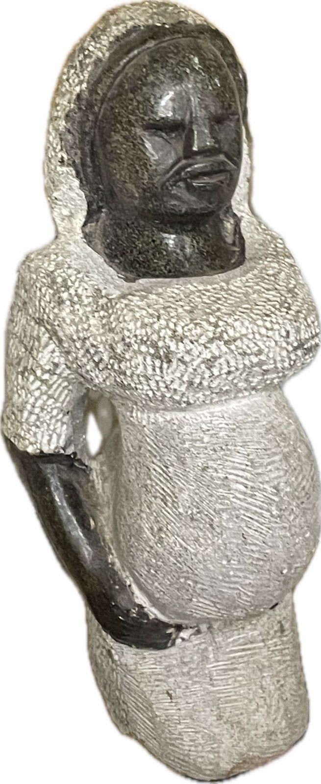 Shona serpentijn beeld zwangere vrouw Zimbabwe, Ophalen of Verzenden, Handgemaakt, 20 - 50 cm, Steen of Keramiek