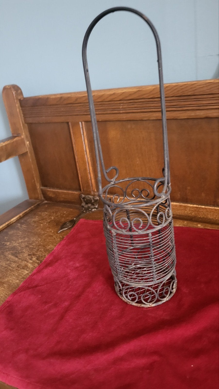 Vintage metalen flessenhouder/mandje, Ophalen of Verzenden
