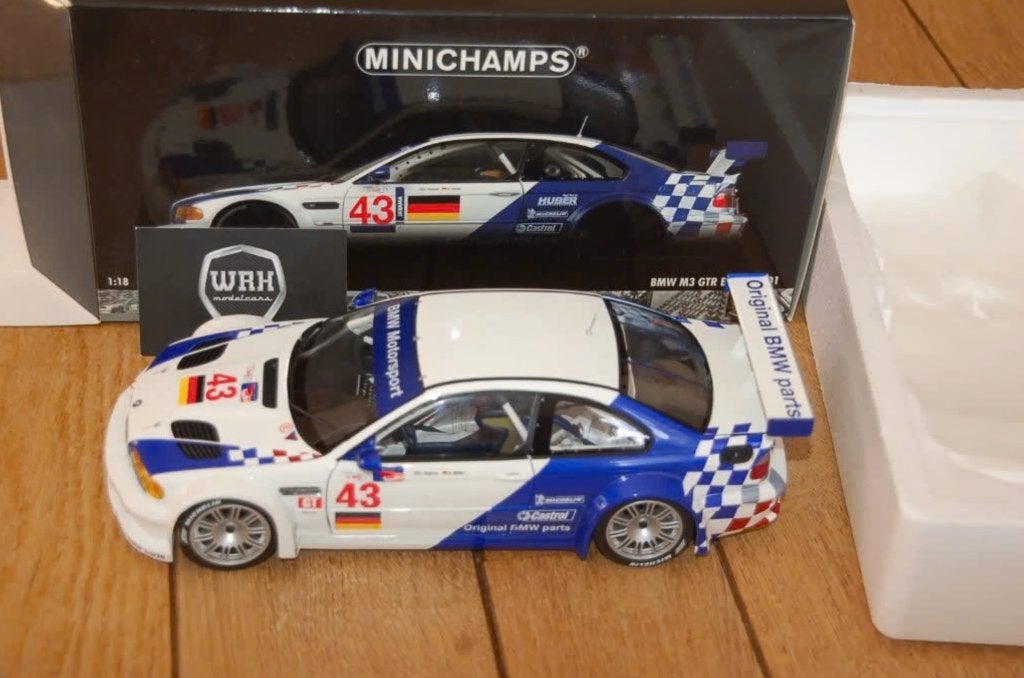 1:18 BMW M3 E46 GTR LEMANS #43 Minichamps in box WRH, Hobby en Vrije tijd, Verzenden, Zo goed als nieuw, Auto, MiniChamps