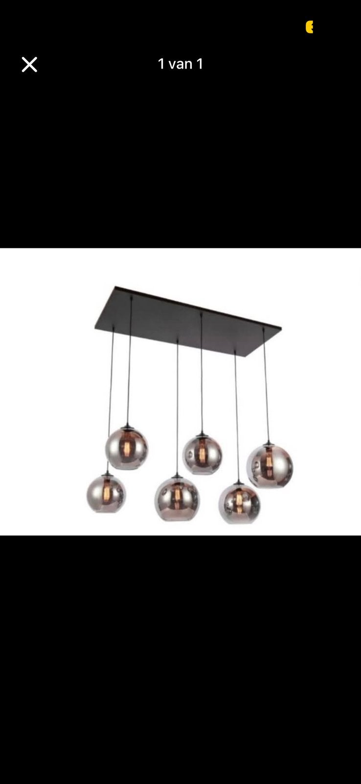 Smokey bollamp 6x, Huis en Inrichting, Lampen | Hanglampen, Ophalen