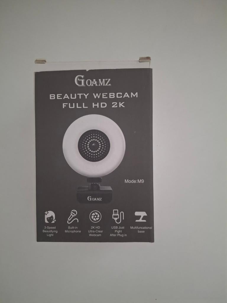 GOAMZ Beauty Webcam Full HD 2K met Microfoon en Licht, Computers en Software, Webcams, Zoomfunctie, Nieuw, Ophalen of Verzenden