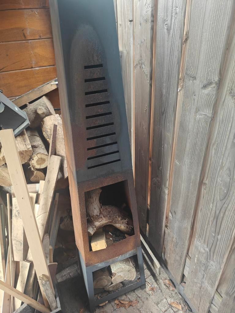 Robuuste Vuurzuil / Vuurton voor Buiten, Ophalen, Gebruikt, Vuurton