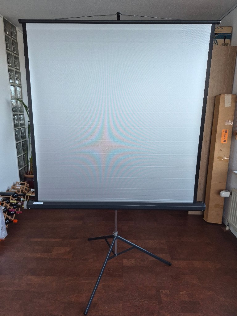 Projectiescherm Projekta Zilver, 1,25 m x 1,25 m, Ophalen, Handmatig, Zo goed als nieuw