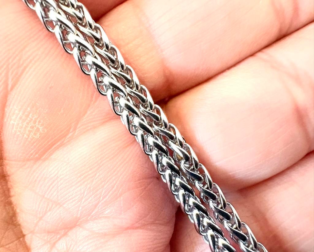 Mooie zilver stalen ketting 55cm.twisted.rope chain, Ophalen of Verzenden, Nieuw, Zilver, Overige materialen