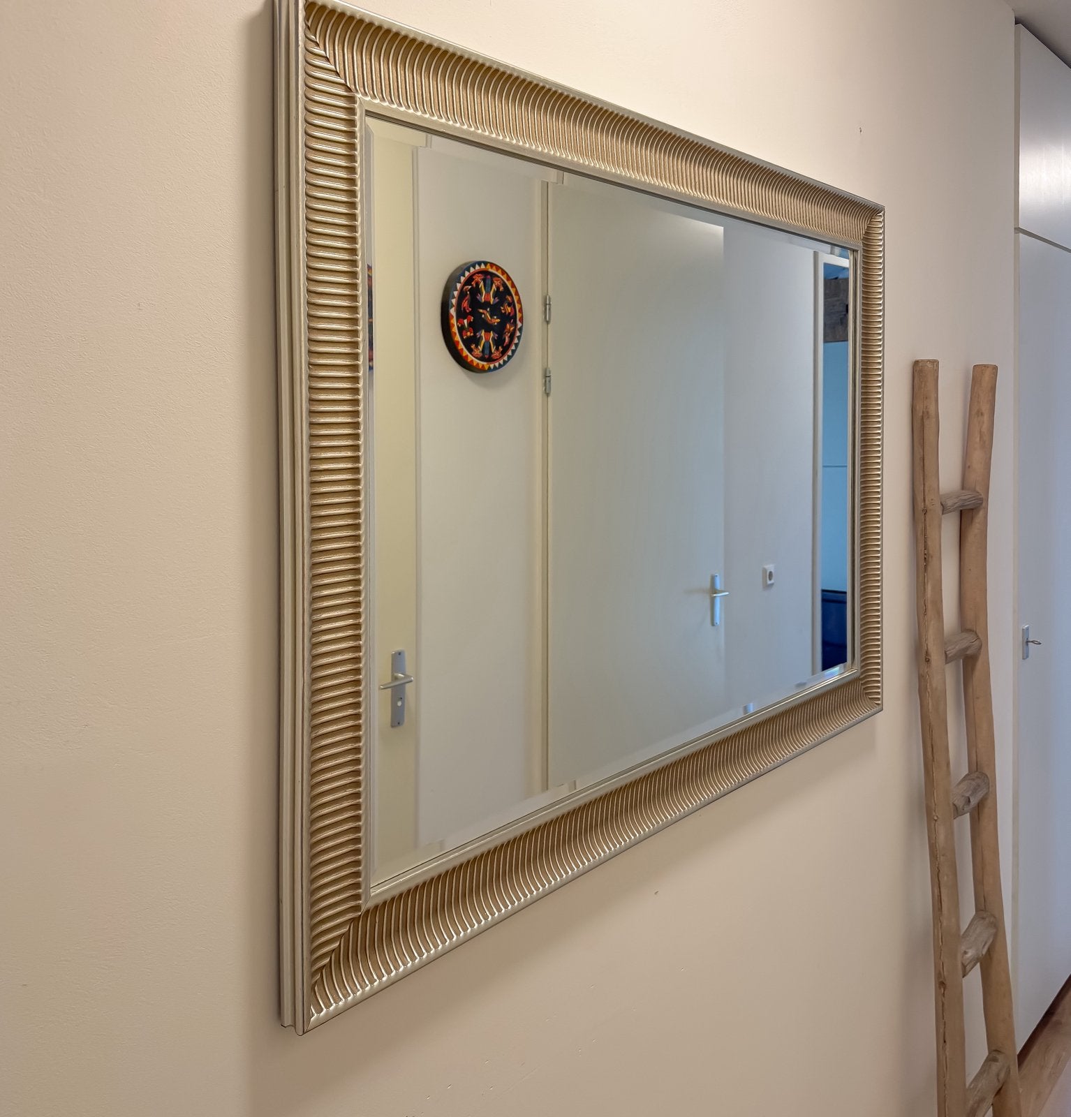 IKEA SONGE SPIEGEL 91  130 CM zilverkleur, Ophalen, Zo goed als nieuw, Rechthoekig