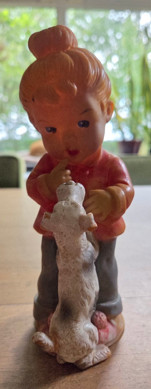 Vintage rubberen pop meisje met hondje - Made in Germany, Ophalen of Verzenden, Gebruikt