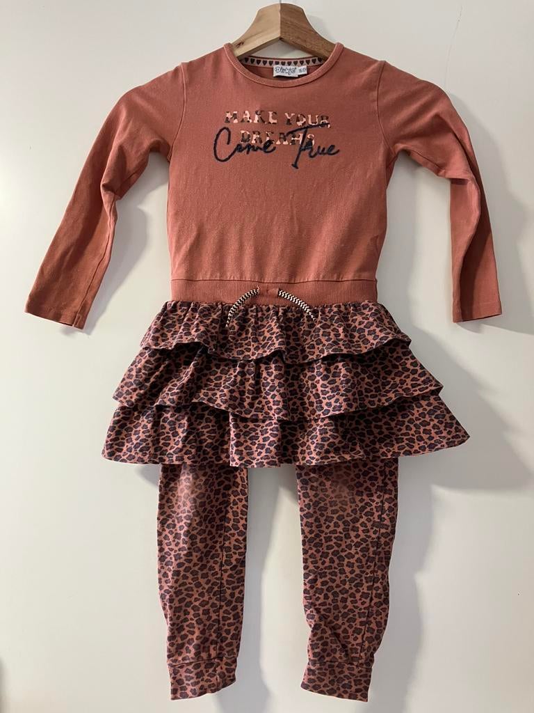 Leuke meisje set jurkje en legging Dirkje maat 116, Ophalen of Verzenden, Zo goed als nieuw, Meisje, Jurk of Rok