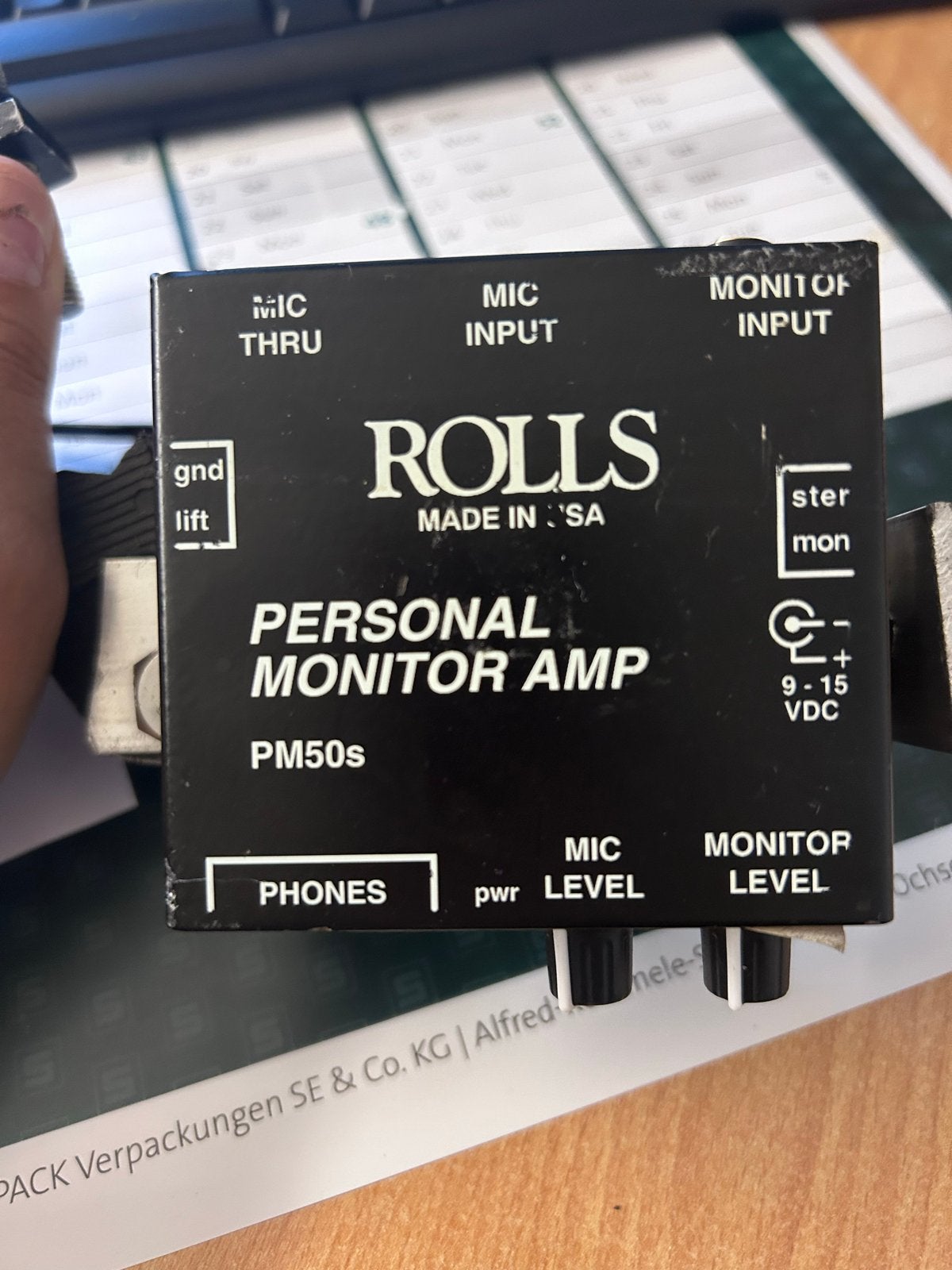 Rolls PM50s Personal Monitor Amp - Compacte Hoofdtelefoonver, Ophalen of Verzenden, Gebruikt, Minder dan 5 kanalen, Microfooningang