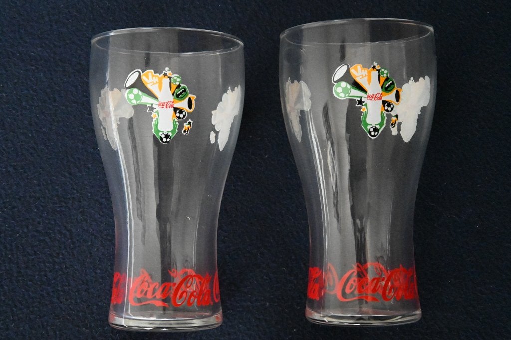Coca-cola glas Zd.Afrika cup 2006 Zeldzaam, Ophalen of Verzenden, Zo goed als nieuw, Frisdrankglas