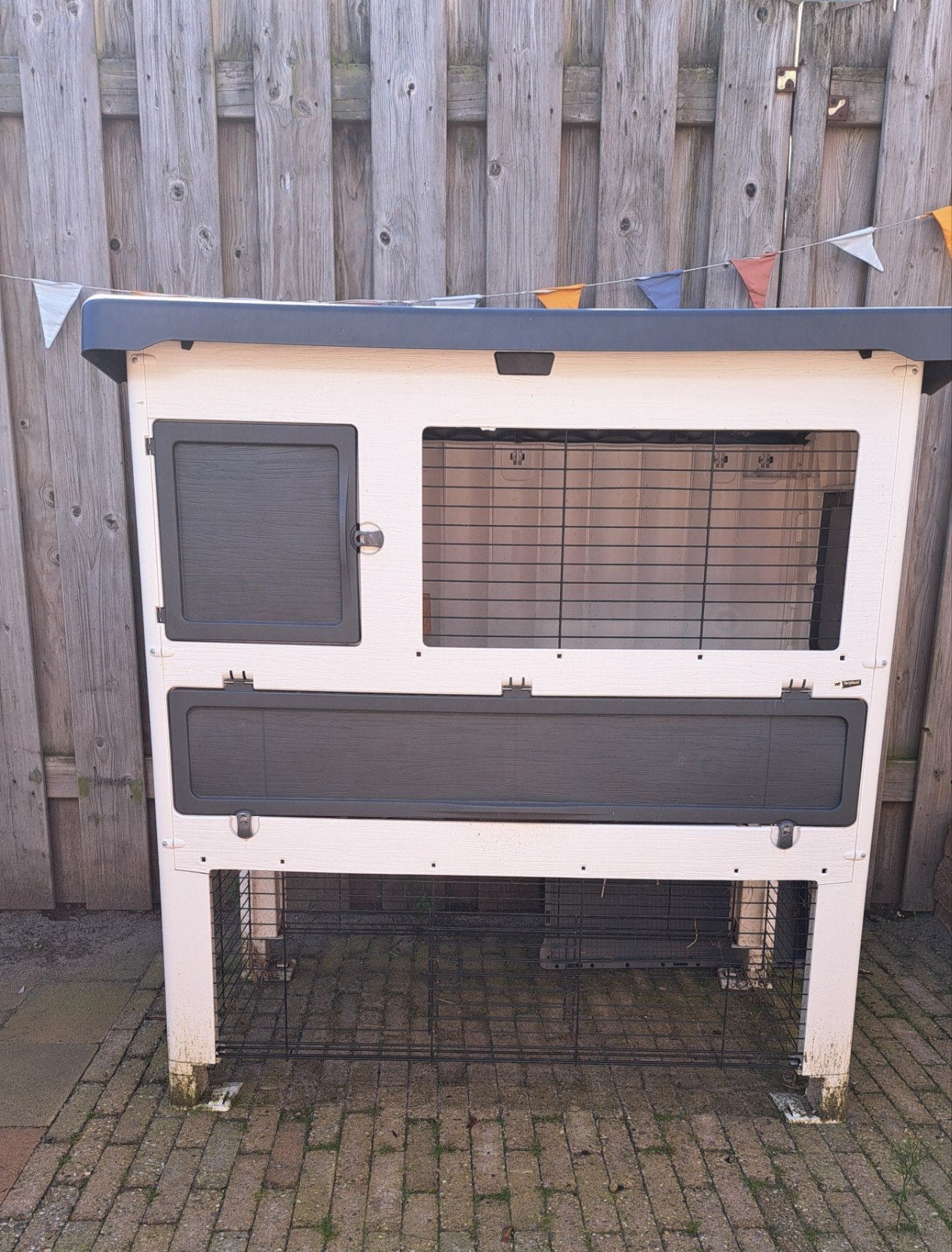 Ferplast konijnenhok Grand Lodge 140 plus wit / grijs 134 x, Dieren en Toebehoren, Ophalen, 90 cm of meer, Konijn, Hok