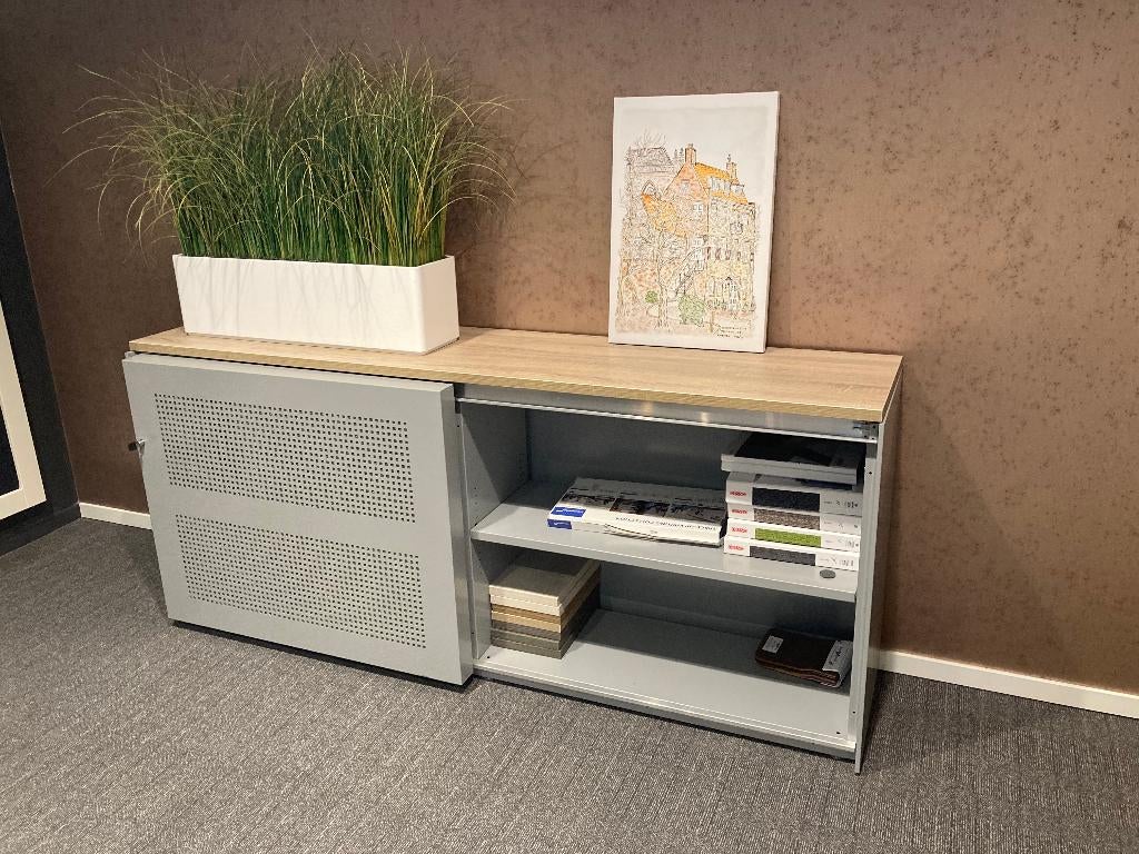 OUTLET S&G schuifdeurkast aluminium grijs Oak Medium, Ophalen, Gebruikt