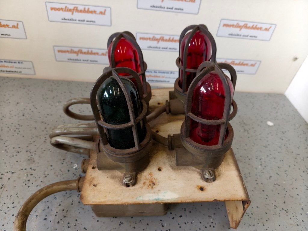 Vintage industriele verlichting met messing armatuur, Ophalen of Verzenden