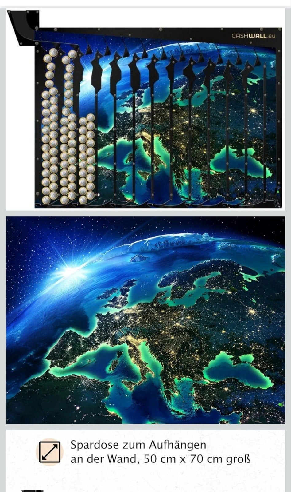Cash Wall Spaarpot 2 Euro Munten - 730 Euro Totaal, Ophalen, Nieuw