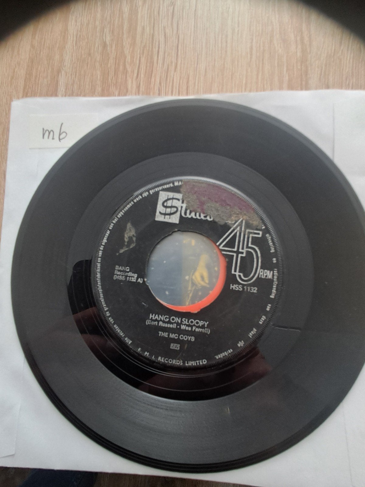 The Mc Coys - Hang On Sloopy 7 inch vinyl single, Cd's en Dvd's, Gebruikt, 7 inch, Ophalen of Verzenden, Pop