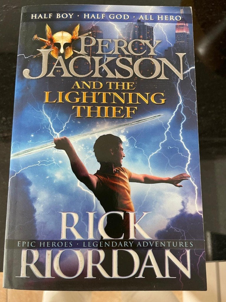 6 boeken Percy Jackson Engels, Ophalen of Verzenden, Zo goed als nieuw, Rick Riordan