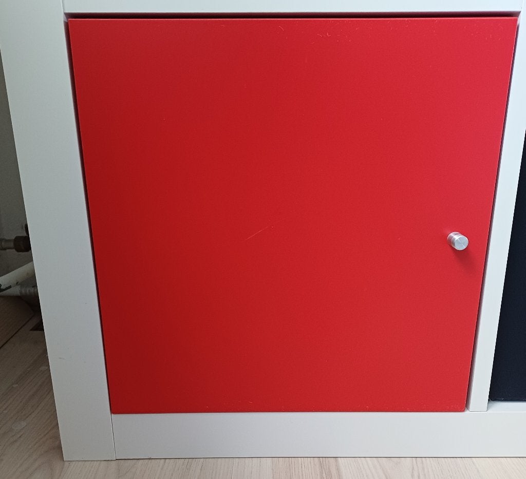 3x Ikea kallax Carb P2 deuren rood, Ophalen, Minder dan 50 cm, Gebruikt, Minder dan 100 cm