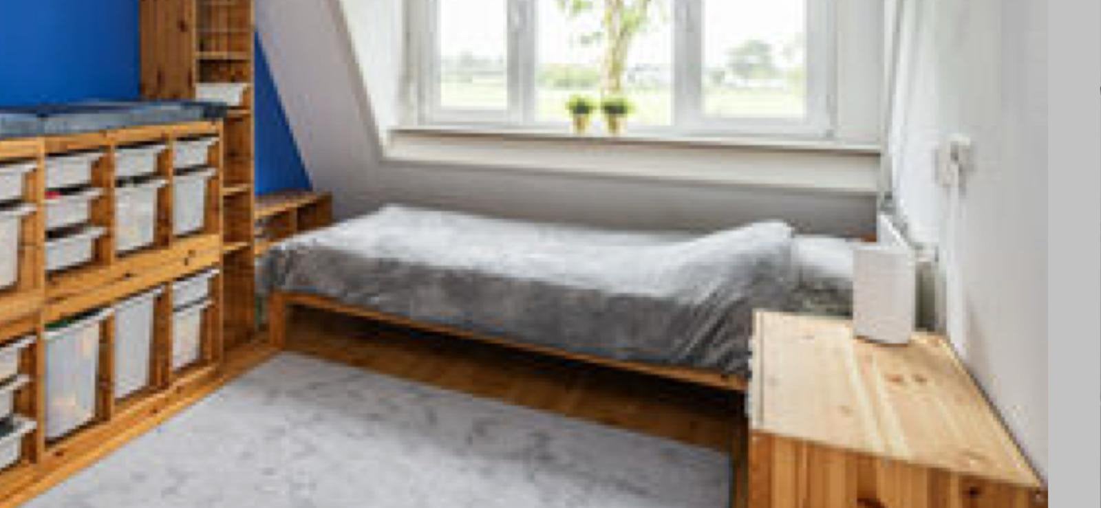 Gratis eenpersoonsbed., Ophalen, Gebruikt, 90 cm, Eenpersoons