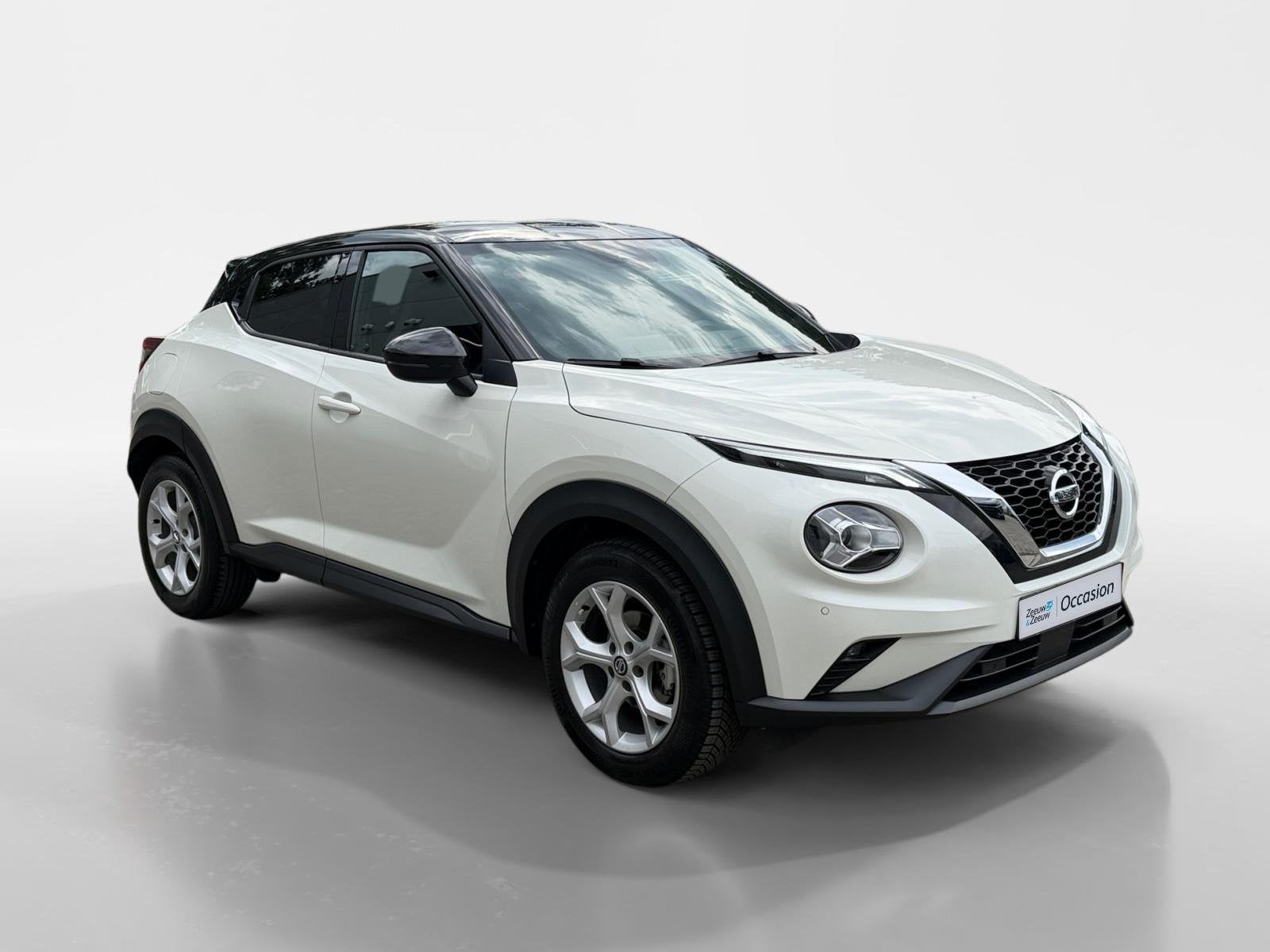 Nissan Juke 1.0 DIG-T N-Connecta | Navi | Cruise | Camera |, Auto's, Voorwielaandrijving, Stof, Euro 6, Wit