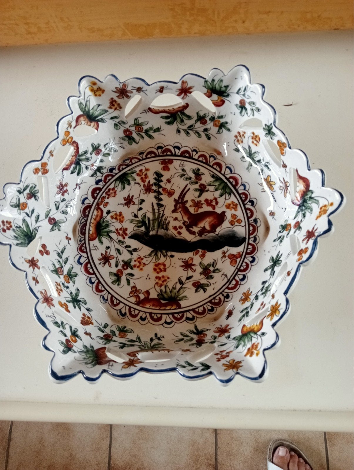 prachtige schaal keramiek...Portugal...handgeschilderd, Antiek en Kunst, Ophalen of Verzenden