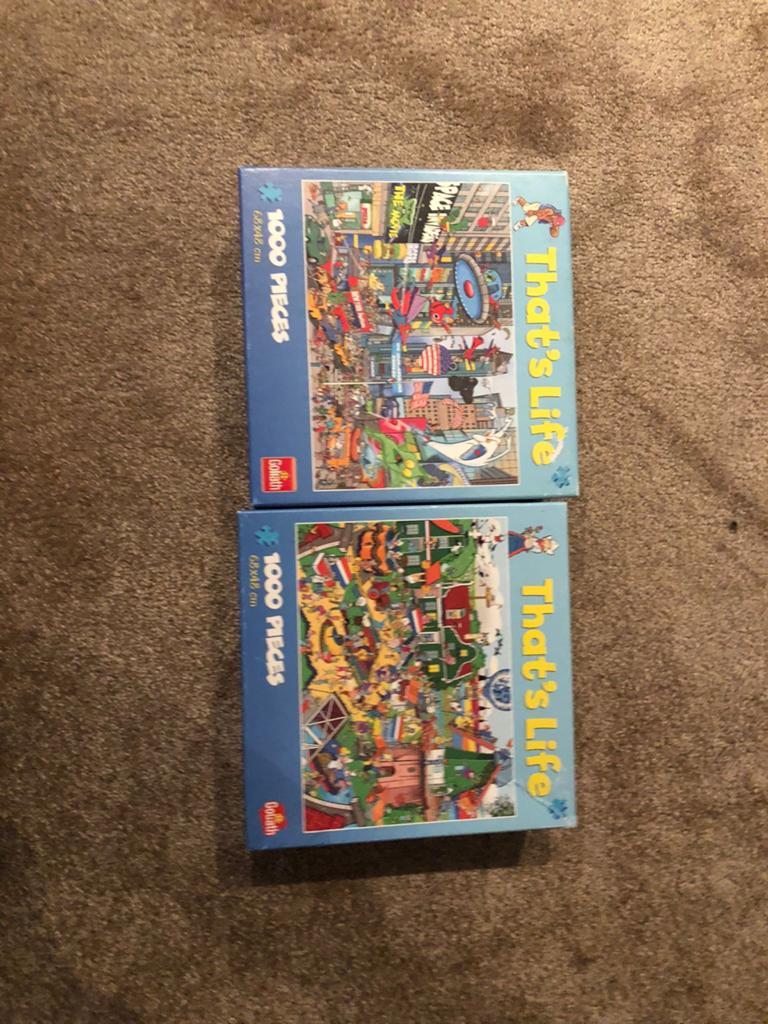 2x That's Life legpuzzel 1000 stukjes - Zo goed als nieuw, Ophalen of Verzenden, 500 t/m 1500 stukjes, Zo goed als nieuw, Legpuzzel