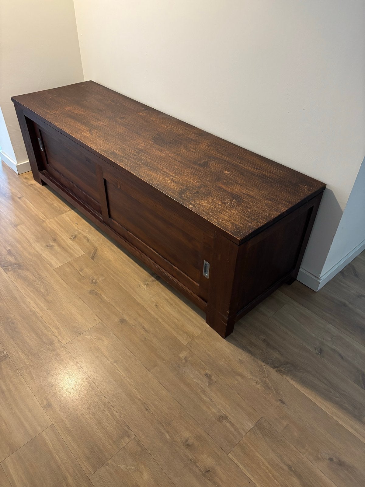 Donker eiken dressoir - 180x56 cm, Huis en Inrichting, Ophalen, Gebruikt, 150 tot 200 cm, Eikenhout