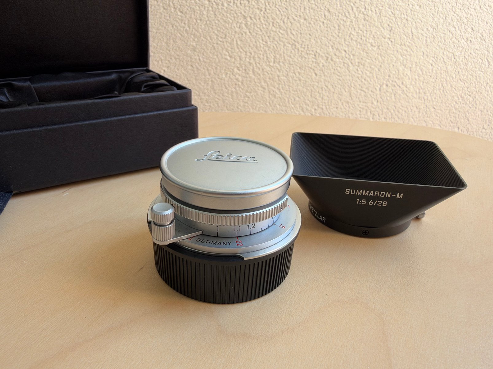 Nieuwstaat Leica 11695 Summaron M 28mm 5.6 Zilver Lens, Zo goed als nieuw, Leica, Leica M-mount, 28 mm