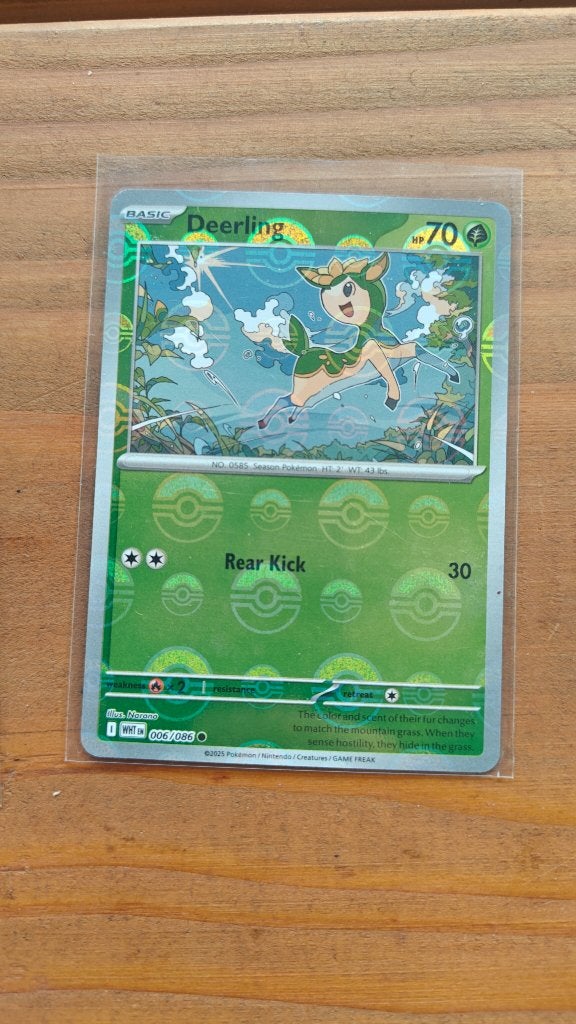 Deerling 006/086 White Flare Poké Ball Reverse, Ophalen of Verzenden, Zo goed als nieuw, Losse kaart