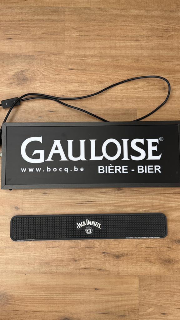 Mancave lamp biermerk Gauloise en jack daniels matje, Ophalen, Zo goed als nieuw