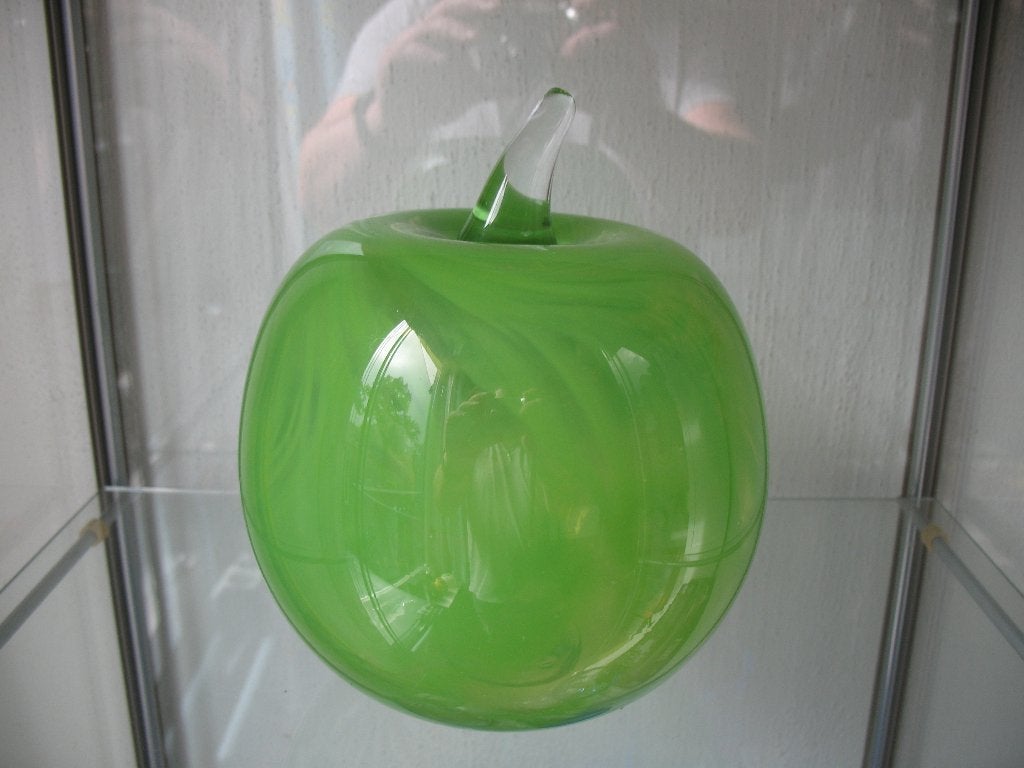 Hele mooie Groen glazen "Appel" van Willem Heesen, Ophalen of Verzenden