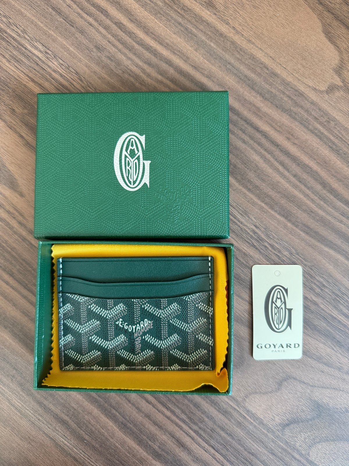 Goyard cardholder groen, Sieraden, Tassen en Uiterlijk, Portemonnees, Verzenden, Zo goed als nieuw, Groen