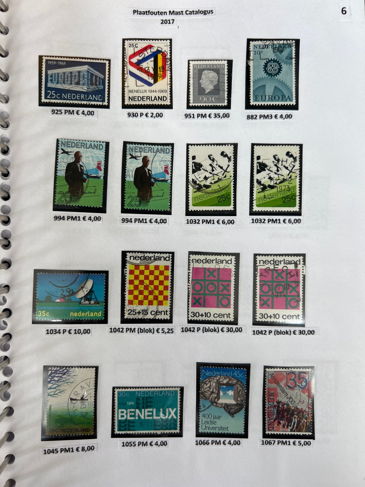 Zeldzame Nederlandse postzegels - Plaatfouten Mast Catalogus, Ophalen of Verzenden, Na 1940, Gestempeld