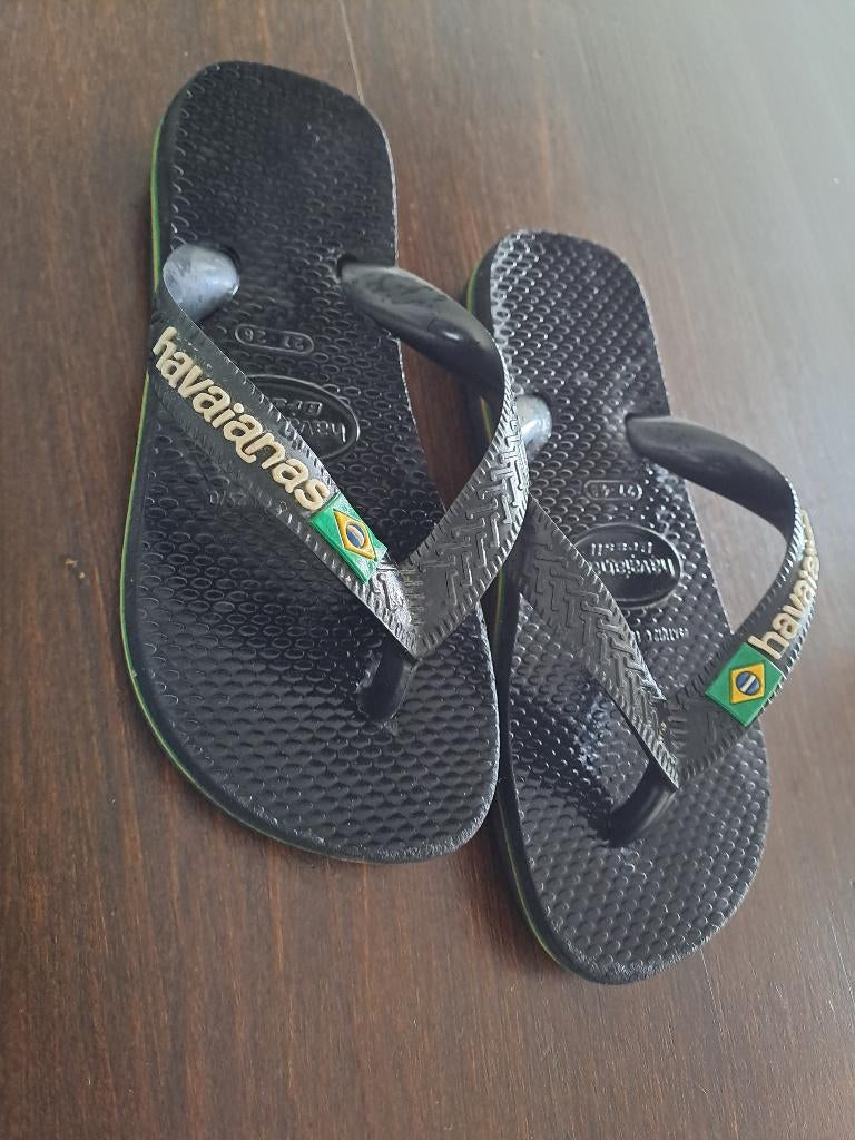 Kinder Havaianas 27/28 zwart Brasil = voor een pak koek, Ophalen, Schoentjes, Jongetje of Meisje, Zo goed als nieuw