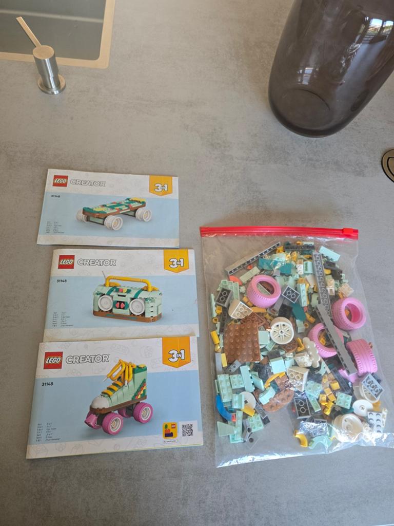 LEGO Creator 3-in-1 Set - Skateboard, Radio, Rollerblade, Ophalen of Verzenden, Zo goed als nieuw, Compleet, Lego