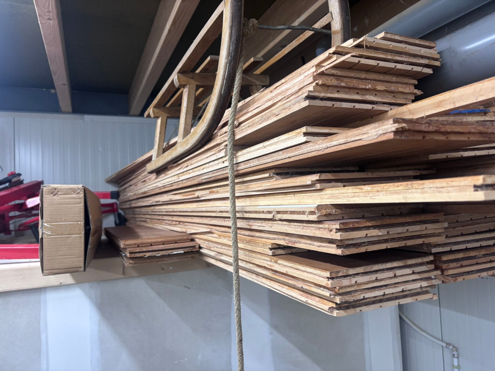 Circa 40m2 massief hardhouten vloerdelen parket, Ophalen, Gebruikt, Minder dan 25 mm, Eiken