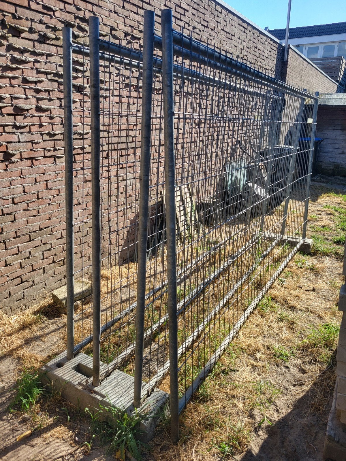 4 bouwhekken + 4 voeten (Allfence), Ophalen, Gebruikt, IJzer
