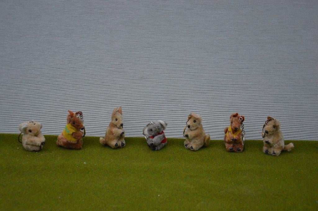 7 vintage knijppoppetjes / knijpbeertjes / kangoeroes/ koala, Ophalen of Verzenden, Gebruikt