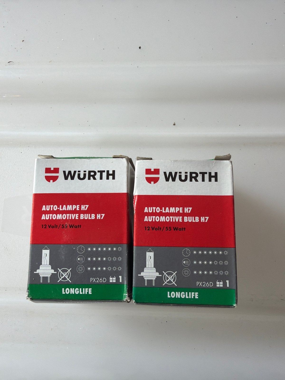 Wurth H7 Autolampen - 12V/55W Longlife (2 stuks), Ophalen of Verzenden, Nieuw