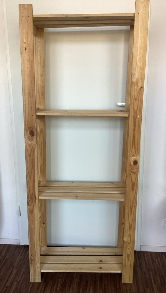 Grenen houten opbergrek – 3 planken – 160  64 cm, Ophalen, Gebruikt