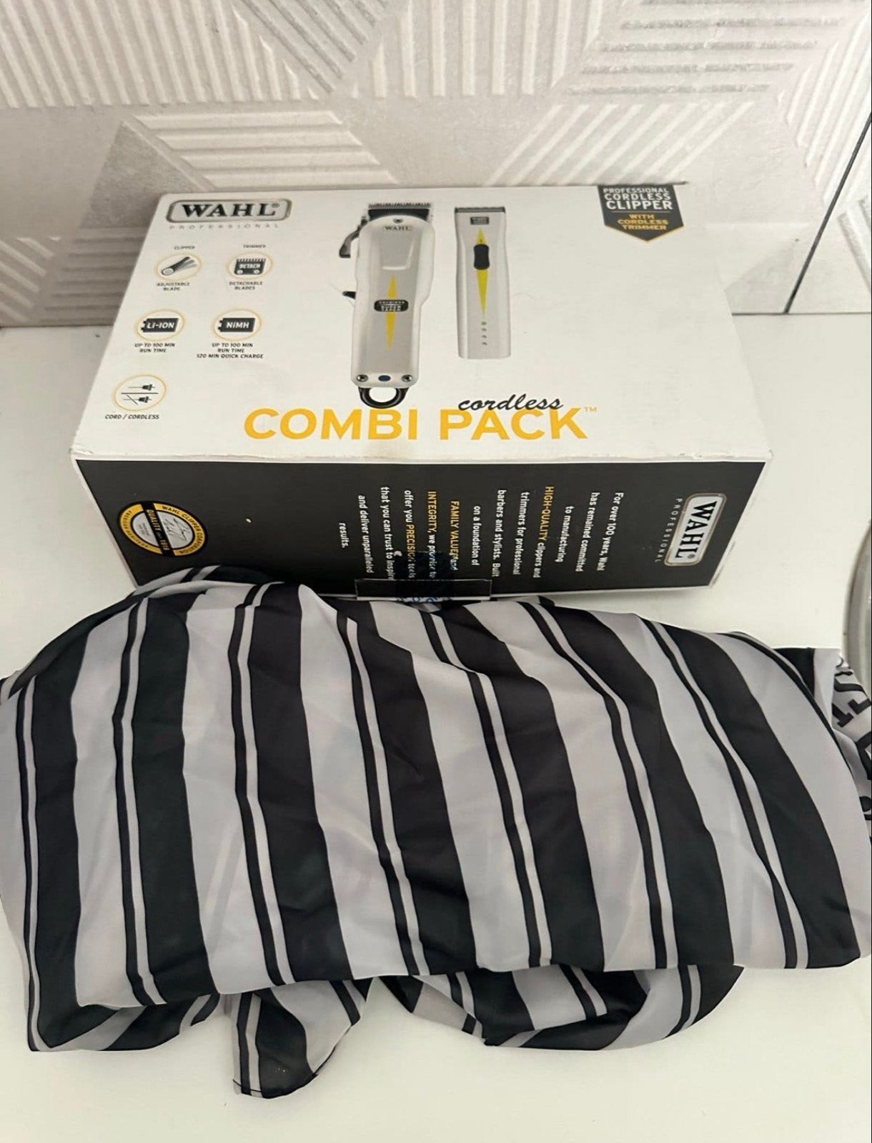 Complete kappersset: Wahl tondeuse, trimmer, scharen, cape, Ophalen of Verzenden, Zo goed als nieuw, Tondeuse
