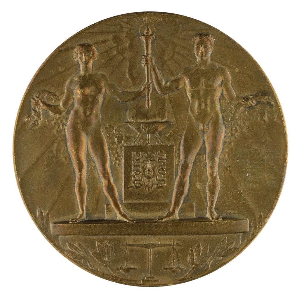J.C. Wienecke BRONS PENNING OLYMPISCHE SPELEN AMSTERDAM, Verzenden, Brons, Nederland