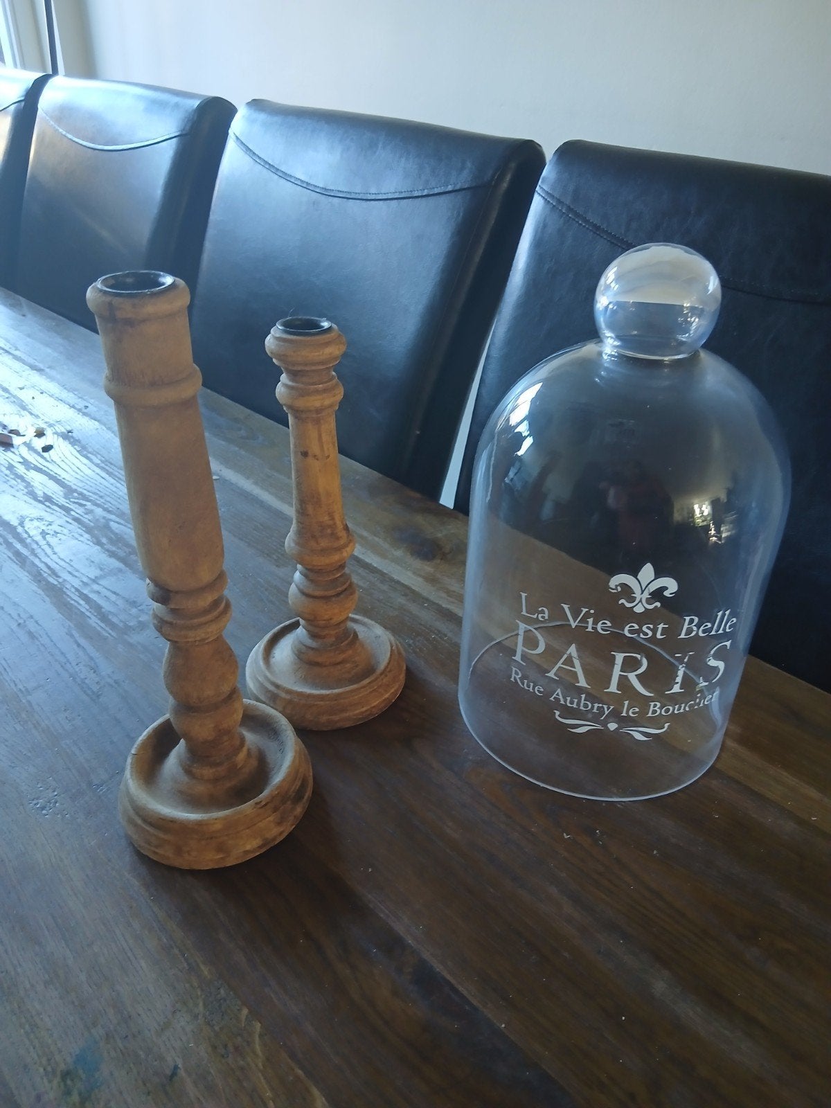 Prachtige glazen stolp met 'La Vie est Belle Paris', Glas, Ophalen of Verzenden, Zo goed als nieuw