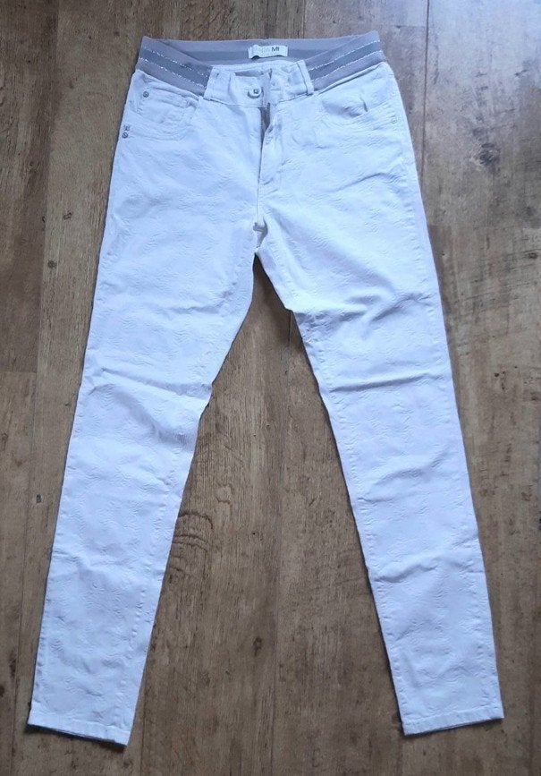 Para Mi, Celine High Waist, Skinny Leg, Broek W40/L32, Maat 38/40 (M), Para Mi, Wit, Ophalen of Verzenden