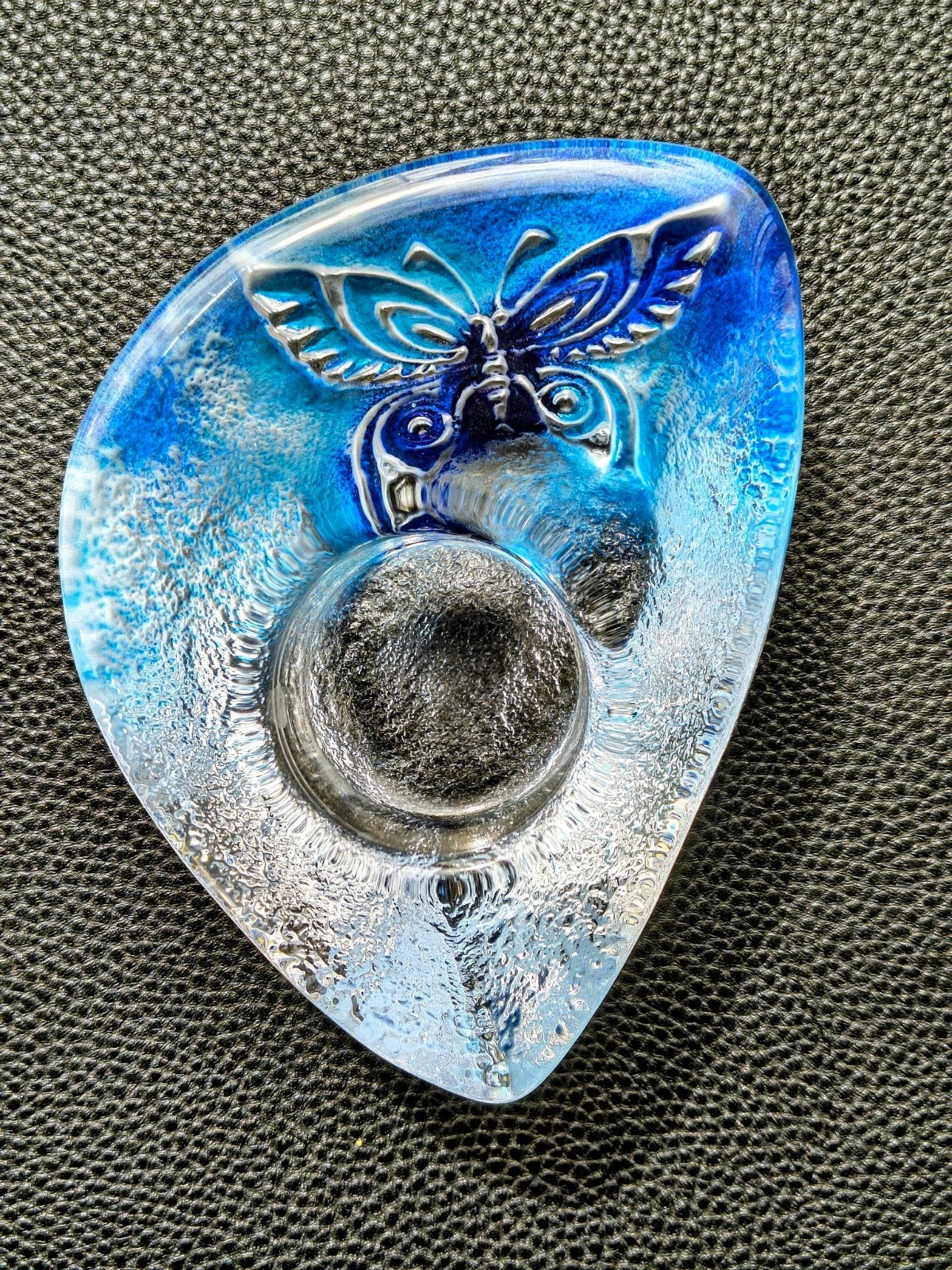 Målerås Glasbruk waxinelicht vlinder Mats Jonasson, Zweden, Ophalen of Verzenden, Blauw, Waxinelichthouder