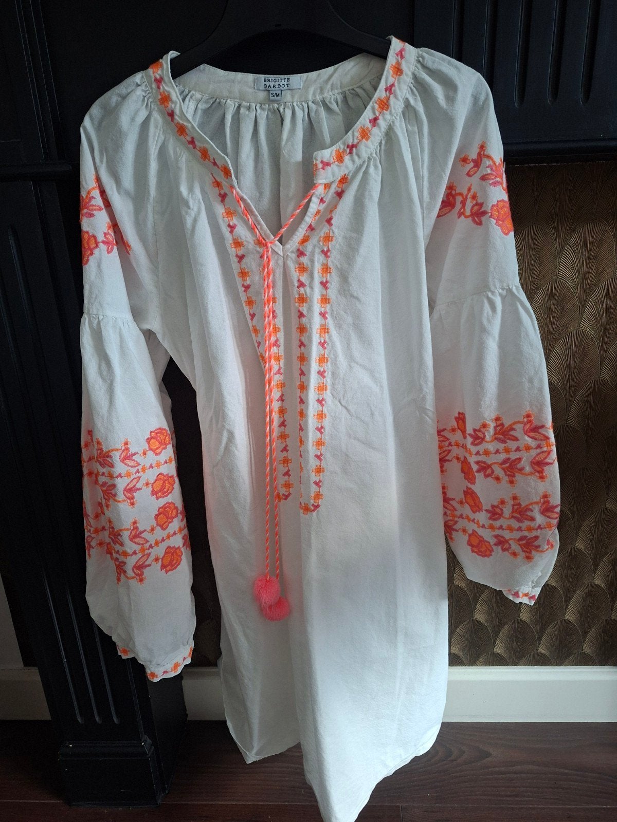 Ibiza Style Jurk met Oranje Roze Borduursels - Maat S, Ophalen of Verzenden, Gedragen, Maat 36 (S), Oranje