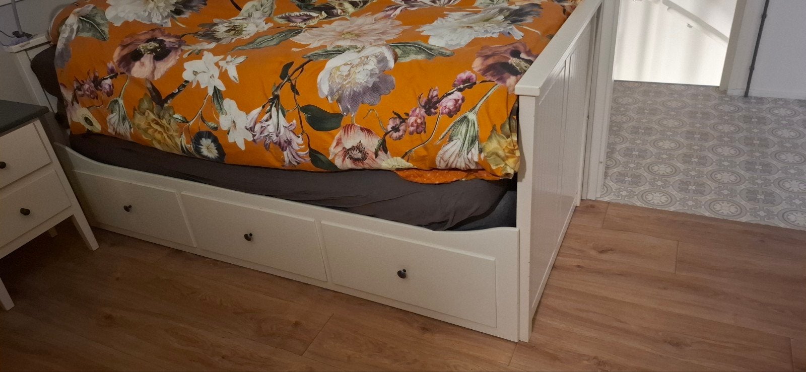 Ikea Hemnes 1 of 2 persoons bed 80/ 160 x 200, Ophalen, Gebruikt, Eenpersoons, Wit