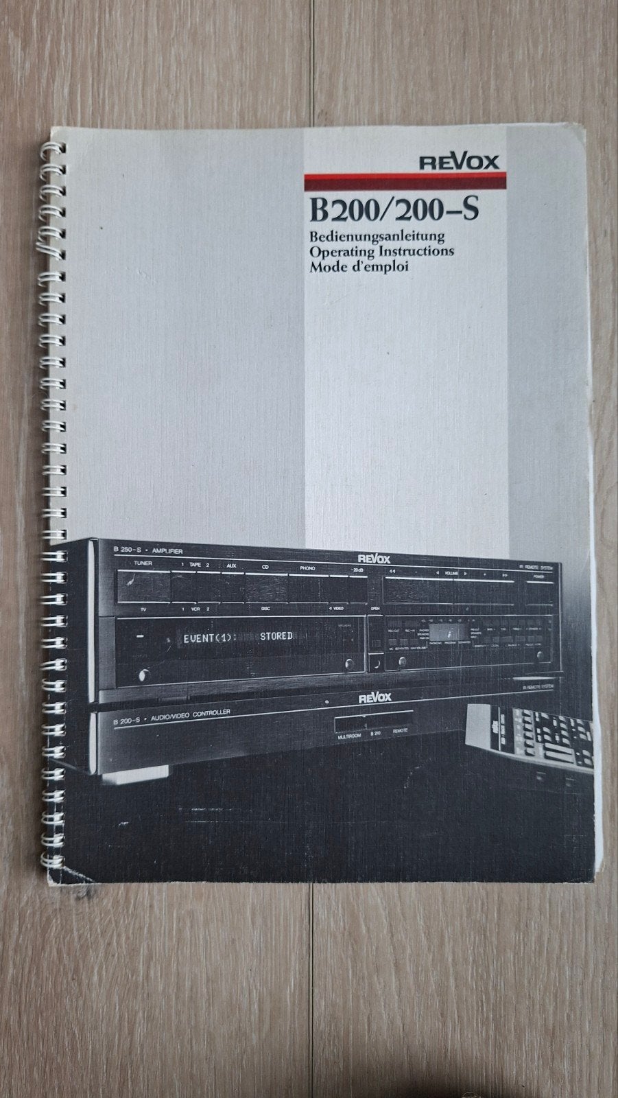 Revox B200/200-S Bedieningshandleiding, Audio, Tv en Foto, Ophalen of Verzenden, Gebruikt, Overige merken, Losse componenten