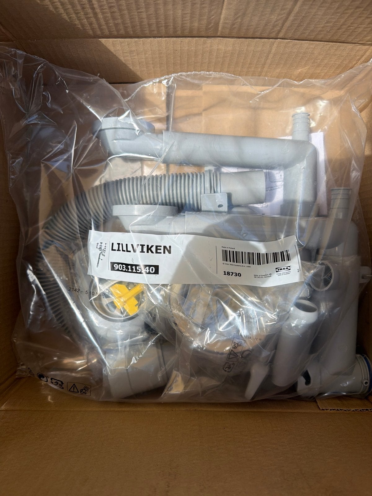 IKEA LILLVIKEN Afvoer/Sifon voor spoelbak (Nieuw), Doe-het-zelf en Verbouw, Ophalen, Afvoer, Pvc, Nieuw