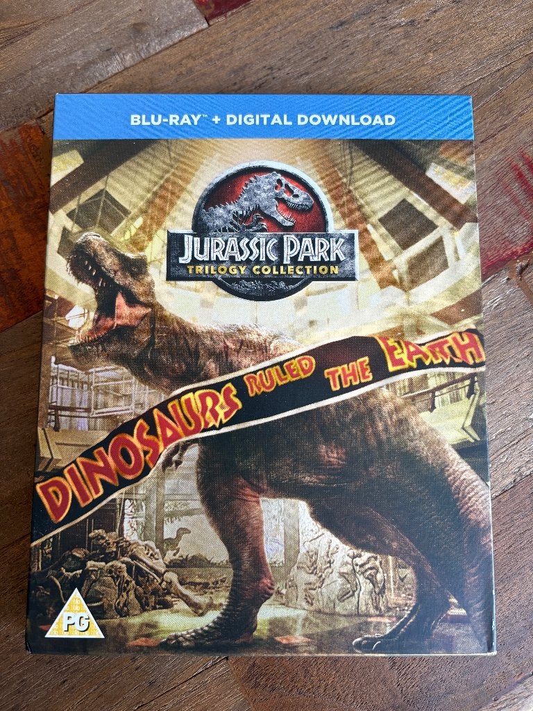 Jurassic Park trilogie blu ray boxset, Cd's en Dvd's, Avontuur, Engels, Ophalen of Verzenden, Zo goed als nieuw
