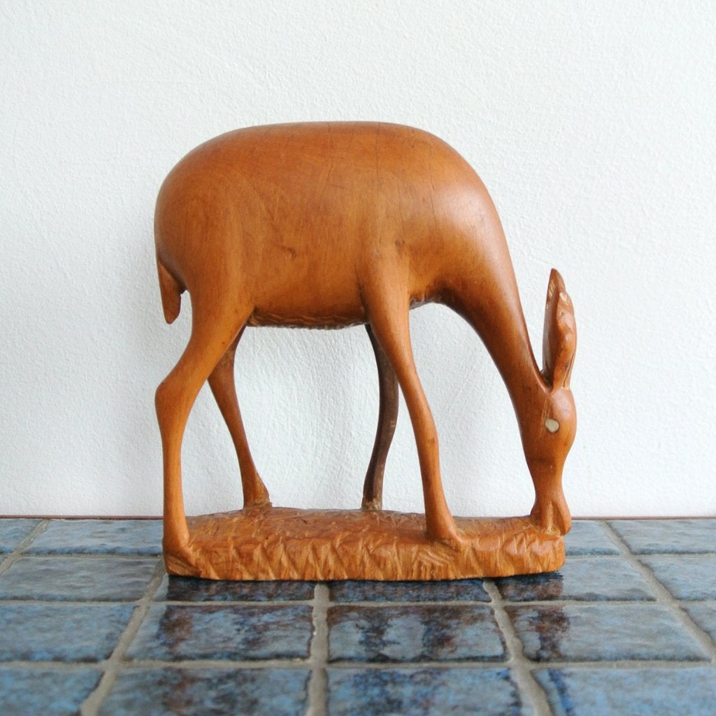 vintage HERT teak houtsnijwerk Mid Century Deens Scandinavië, Houtsnijwerk, Minder dan 20 cm, Ophalen of Verzenden, Zoogdier