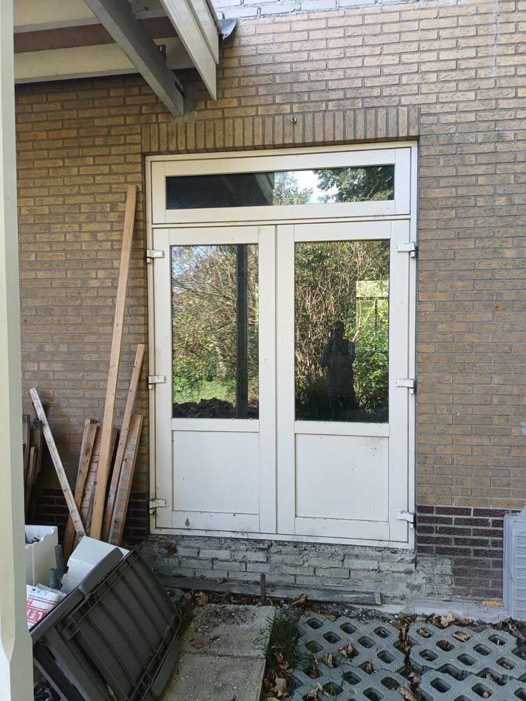 Tuindeuren / openslaande deuren kozijnen, Ophalen, Gebruikt, Buitendeur, Glas